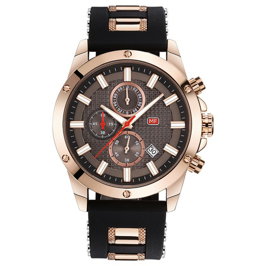 Reloj quartz impermeable Negro & Oro